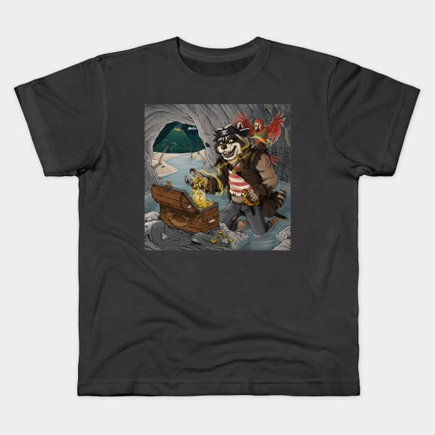 Curse of the Mermaid Gold Kids T-Shirt by AJIllustrates